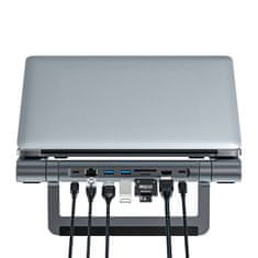 AceFast E5 PLUS USB-C večnamensko stojalo za prenosni računalnik (črno)