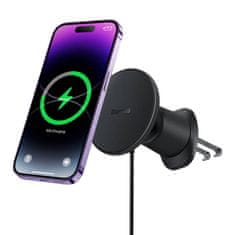 BASEUS Magnetno držalo za avto z induktivnim polnjenjem za telefon, Baseus CW01 za telefon (črno)