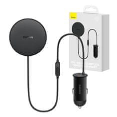 BASEUS CW01 magnetni nosilec za avtomobilsko rešetko s polnilnikom USB-C, 15 W + 25 W (črn)