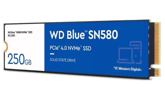 WD SSD Blue SN580 250GB / S250G3B0E / NVMe M.2 PCIe Gen4 / Notranji / M.2 2280