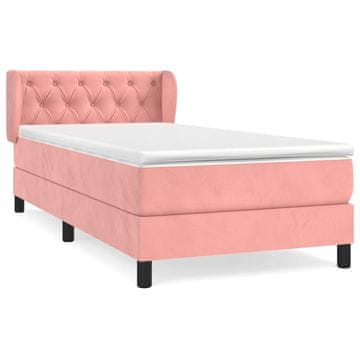 Vidaxl Box spring postelja z vzmetnico roza 80x200 cm žamet