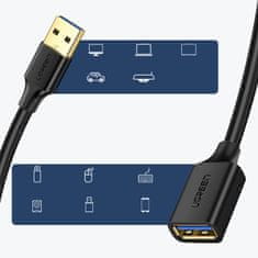 Ugreen Podaljšek kabla USB 3.0 1 m, črn