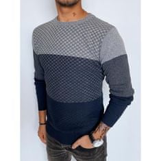Dstreet Moški pulover LINA siva temno modra wx2131 2XL-3XL