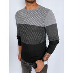 Dstreet Moški pulover LINA siv in črn wx2129 2XL-3XL