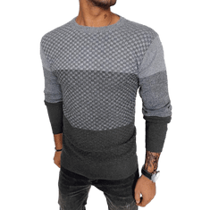 Dstreet Moški pulover LINA sive barve wx2130 2XL-3XL