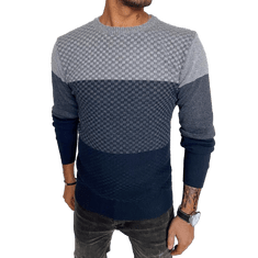 Dstreet Moški pulover LINA siva temno modra wx2131 2XL-3XL