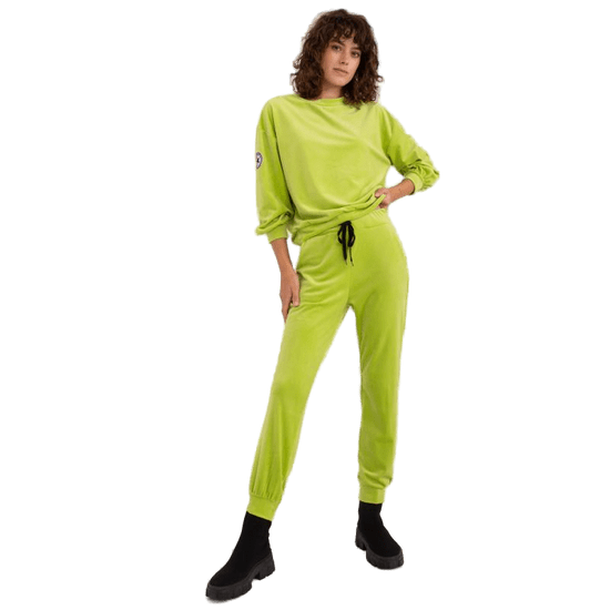 ITALY MODA Ženski komplet s hlačami ODENA limetno zelena DHJ-KMPL-8328.86_403764