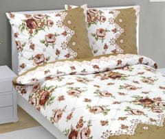 Bombažna posteljnina - 140x200, 70x90 cm - Roza rjava