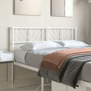 Vidaxl vidaXL Kovinsko vzglavje postelje belo 135 cm