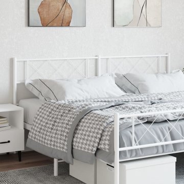 Vidaxl vidaXL Kovinsko vzglavje postelje, belo, 200 cm