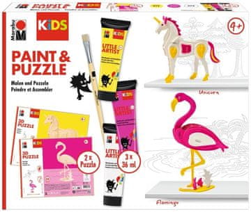 Marabu KiDS Mali umetnik Paint&amp;Puzzle - Enorog
