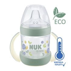 Nuk Baby Bottle For Nature Učna steklenička z nadzorom temperature, zelena 150 ml