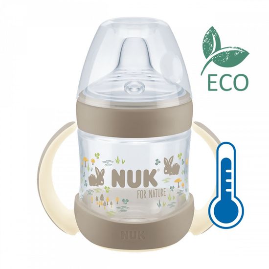 Nuk for Nature otroška steklenička za učenje z uravnavanjem temperature 6-18 m rjava