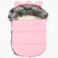 NEW BABY Novi otroški Alex Wool Pink Luksuzni zimski voziček s kapuco z ušesi