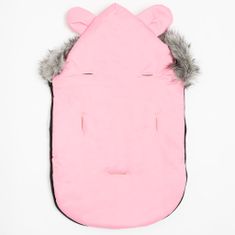 NEW BABY Novi otroški Alex Wool Pink Luksuzni zimski voziček s kapuco z ušesi