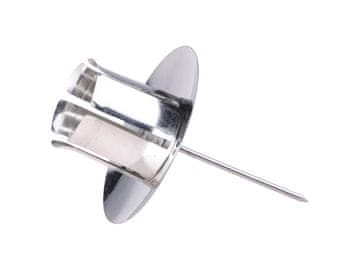 Srebrni svečnik z zamaškom, za dom in stožec. Sveča