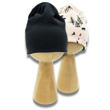 NICOL Otroška reverzibilna kapa Bambi siva bež - 92/98