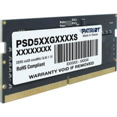 Patriot Signature Line RAM pomnilnik za prenosnik, 16 GB, DDR5, 5600 MHz, CL46, SODIMM (PSD516G560081S)