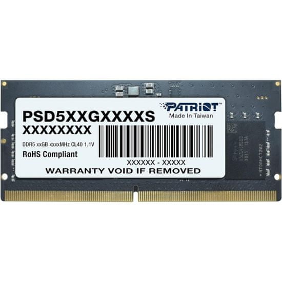 Patriot Signature Line RAM pomnilnik za prenosnik, 16 GB, DDR5, 5600 MHz, CL46, SODIMM (PSD516G560081S)