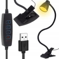 Malatec USB 24 LED gibljiva namizna svetilka 3 načini svetlobe dim. črna