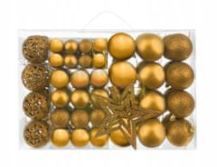 Malatec Komplet zlatih božičnih kroglic 100 kosov + zvezda