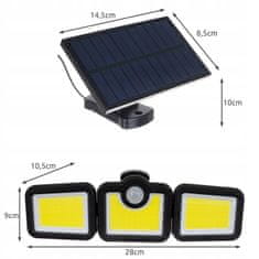 Malatec LED 171 COB solarna svetilka s senzorjem gibanja 2400mAh IP65