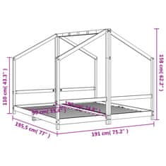 Greatstore Otroški posteljni okvir črn 2x(90x190) cm trdna borovina