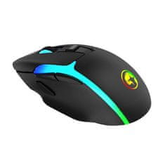 Marvo M729W RGB črna brezžična miška