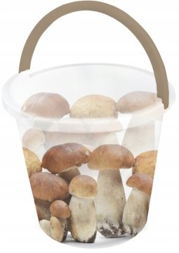 shumee Gospodinjsko vedro z ročajem, vzorec gobe, 10 l