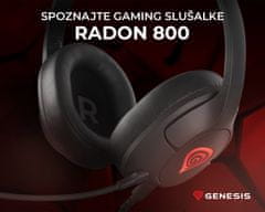 Genesis Radon 800 gaming slušalke, 7.1, mikrofon, LED, dodatne blazinice, torbica