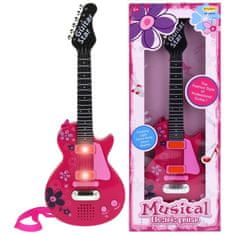 Nobo Kids Električna rock kitara s kovinskimi strunami, roza