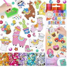 Nobo Kids Nalepke z diamantnim mozaikom Lama Embroidery Scrapbook