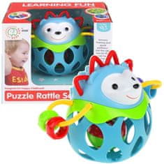 Nobo Kids Grizalo z gumijasto senzorično žogico ježek