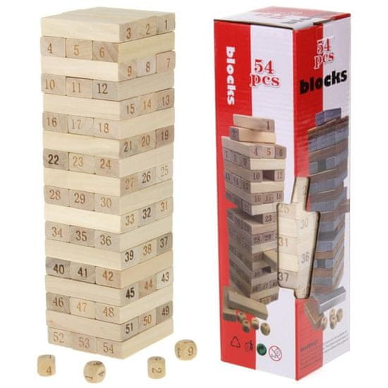 shumee Jenga Tower Lesena uganka Shaky Tower