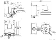 Hikvision Nosilec za kamero DS-1272ZJ-120B/ združljiv s kamerami serije D7xx