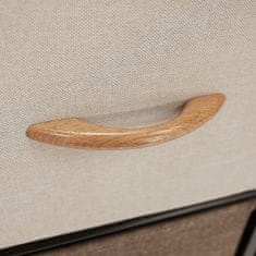 KONDELA Komoda s škatlami iz blaga Hazel tip 4 - črna / bež / rjava