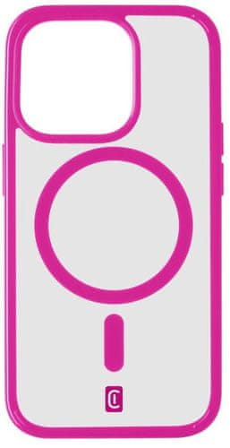 Cellularline zaščitni zadnji ovitek Pop Mag zadnji ovitek s podporo Magsafe za Apple iPhone 15 Pro Max, prozoren / roza POPMAGIPH15PRMF