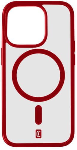 Cellularline zaščitni zadnji ovitek Pop Mag zadnji ovitek s podporo Magsafe za Apple iPhone 15 Pro, prozoren / rdeč POPMAGIPH15PROR