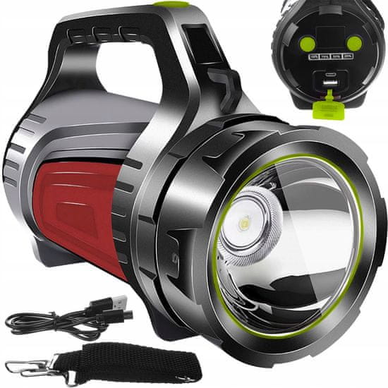 Malatec Akumulatorska LED ročna svetilka + USB power bank 1200lm