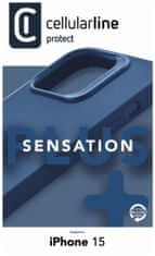 CellularLine Sensation+ ovitek za Apple iPhone 15, silikonski, moder (SENSPLUSIPH15B)