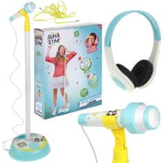 Nobo Kids Mikrofon na stojalu za karaoke s slušalkami MP3