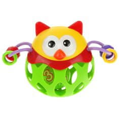 Nobo Kids Grizalo z gumijasto žogico senzorične sovice