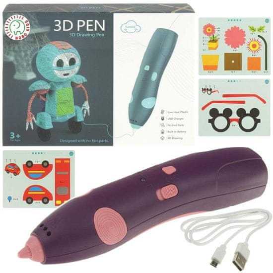 Nobo Kids Set ustvarjalnih 3D čarobnih peres - vijoličen