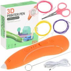 Nobo Kids Pen 3D Printer Pen Set PCL Refills oranžna