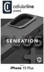 CellularLine Sensation+ ovitek za Apple iPhone 15 Plus, silikonski, črn (SENSPLUSIPH15MAXK)