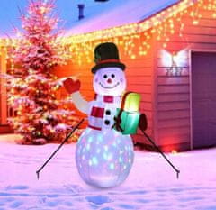 Malatec LED RGB napihljiv snežak 155cm + projektor in kompresor