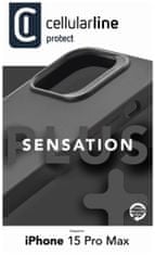 CellularLine Sensation+ ovitek za Apple iPhone 15 Pro Max, silikonski, črn (SENSPLUSIPH15PRMK)