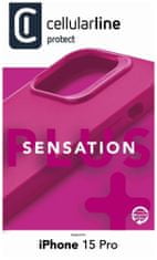 CellularLine Sensation+ ovitek za Apple iPhone 15 Pro, silikonski, roza (SENSPLUSIPH15PROP)
