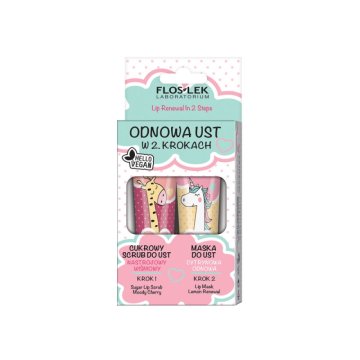 shumee Vege Lip Care set regeneracija ustnic v 2 korakih, moody češnjev sladkorni piling + limona regeneracijska maska za ustnice 2x14g