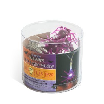 Family Niz LED luči za noč čarovnic - pajek - 10 LED diod - 2 x AA - 1,35 m